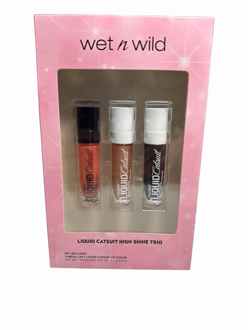 Wet N Wild Liquid Catsuit High Shine 3 Lip Color Trio Gift Set Lipstick NEW!